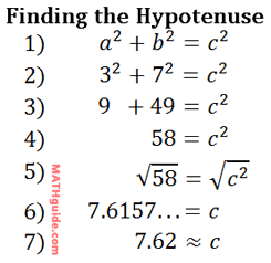 finding hypotenuse pythagorean theorem