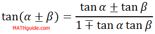 Sum and Difference Angle Formula Tangent