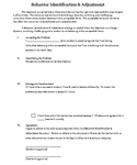 Behavior Identification & Adjustment - Click Here to Access Word File