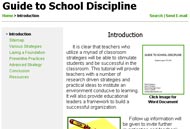 Screen Capture of MATHguide's Free Guide to School Discipline Tutorial