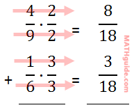 adding fractions vertical common denominator multiply