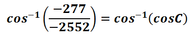 Using the inverse cosine function