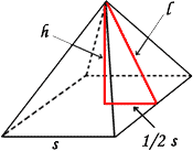 Internal Right Triangle of a Pyramid