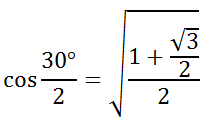 Using Half Angle Formula Cosine cos 15