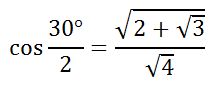 Using Half Angle Formula Cosine cos 15