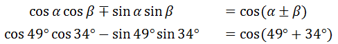 Sum Difference Angle Formulas Cosine pattern