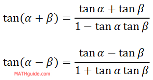 Sum Difference Angle Formulas Tangent