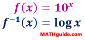 logarithm exponential function inverses