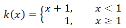 piecewise function k(x)