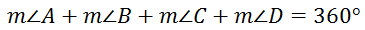 quadrilateral interior angle sum 360 degrees
