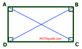 rectangle ABCD with diagonals AC and BD