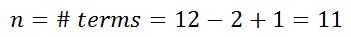 determining the number of terms in a series using initial final values