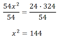 algebra with square term ratio