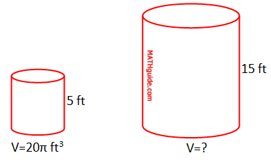similar cylinders lengths volumes
