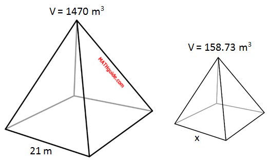 pyramids similar volumes lengths