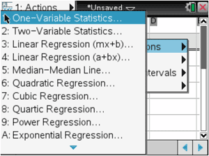 ti-nspire stat calculations one-variable statistics